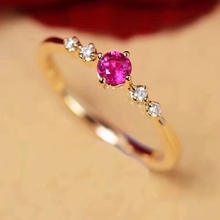 Модное, милое, малое, круглое, природный красный турмалин, кольцо из серебра S925 пробы с натуральным драгоценным камнями, женское, офисное, для вечеринки, подарок, ювелирных изделий 2024 - купить недорого