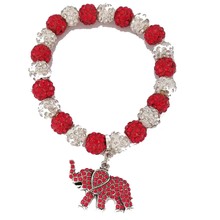 Disco Pave Ball Beads elephant animals DIY charm stretch bracelet Jewelry 2024 - buy cheap