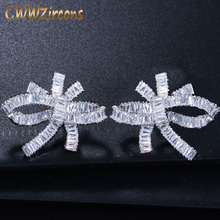 CWWZircons High Quality Full Cubic Zircon Bar Setting Big Geometric Earrings Jewelry for Women Christmas Gift CZ286 2024 - buy cheap