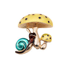 Free shippingNew fashion mushrooms snail delicate high-grade enamel glaze brooch 2024 - buy cheap