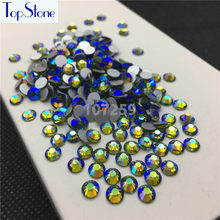 TopStone Olivine AB Color ss3-ss30 Round Glass Crystal Flatbacks Nail Art 3D Stones Glue On Non Hotfix Rhinestones 2024 - buy cheap