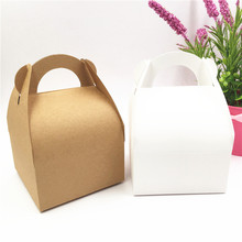 10Pcs/Lot Carrying Case Portable Birthday Wedding Party Kraft Paper Box Plain Container Gift Box DIY Party Supply Lovely Favors 2024 - buy cheap