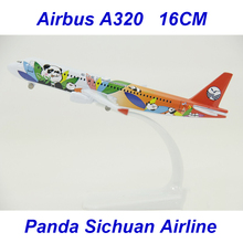 16 см 1:400 Airbus A320 модель Air Sichuan панда авиакомпания с базовым сплавом самолет Коллекционная модель дисплея Коллекционная модель подарки 2024 - купить недорого
