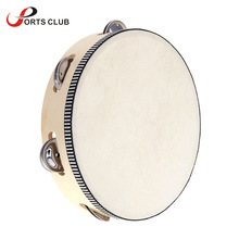 8" Hand Held Tambourine Drum Bell Birch Metal Jingles Percussion Educational Toy for KTV Party Kids Games 2024 - buy cheap