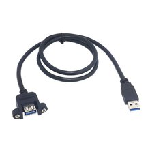 The New 80cm USB 3.0 A Type Male to Female Extension Cable with Panel Mount screws U3-035-0.8M 2024 - buy cheap