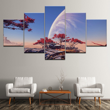 Canvas Painting Desert house and flowers landscape 5 Pieces Wall Art Painting Modular Wallpapers Poster Print  Home Decor 2024 - buy cheap