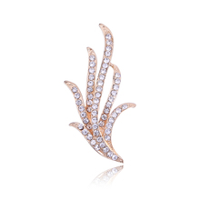 Rhinestone Leaves Brooches For Women Simple Design Fashion Jewelry Wedding Pin And Brooch Crystal Brooches Gift 2024 - buy cheap
