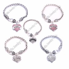 Heart Crystal RUNNER/NURSE/REALTOR/SOUL SISTERS/QUINCE ANERA  Jewelry Bangle Family Sis Love Girl Gifts Charm 2024 - buy cheap