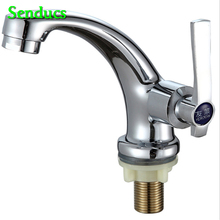 Senducs Single Cold Basin Faucet Quality Zinc Alloy Bathroom Cold Basin Sink Faucet with 50cm Flexible Hose Cold Water Tap 2024 - buy cheap