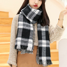 Korean new arrival fresh soft plaid scarf wild thick warm comfortable sweet fashion elegant outdoor soft cute simple trend shawl 2024 - buy cheap