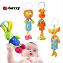 27cm Infant Rattles bed bells Plush doll Squishy Lion Rabbit Deer Newborn Baby Stroller Bed Hanging Ring Bell Soft musical toys 2024 - buy cheap