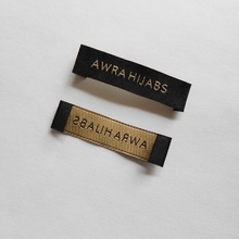 Etiquetas personalizadas tecidas para vestuário, etiquetas de colarinho damask com nome da marca 2024 - compre barato