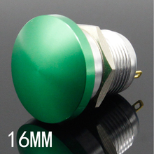 Interruptor de botão de reinicialização automática de cabeça de cogumelo de metal, 16mm, frequentemente aberto, parafuso verde, corrente de pé 5a 2024 - compre barato