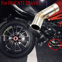 51mm 60mm Slip-On Exhaust For DUCATI DIAVEL Modifed Middle Pipe Link Connect Tube Motorcycle Parts Without Muffler Free Shipping 2024 - buy cheap