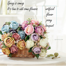 Flores de seda artificiais de peônia, flor falsa de rosas branca para festa em casa, decoração de casamento, decoração de primavera matrimónio 2024 - compre barato