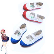 2019 Game Doki Doki Literature Club Cosplay Shoes Sayori Cosplay Yuri Natskuki Cosplay Sports Shoes for Women Blue Red Shoes 2024 - buy cheap
