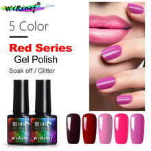 WiRinef Rose Red Nude Color Series UV Nail Gel Polish Long Lasting Soak Off Primer Gel No Wipe Top Coat Varnish Polish 2024 - buy cheap