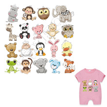 DIY Iron-on Transfer Patches Cute Animal Patch Set Children Gift T-shirt Dresses Decoration Washable Stickers Heat Transfer 2024 - buy cheap