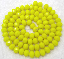 Atacado 90 peças, contas soltas de vidro amarelo facetado 4x6mm, fornecemos venda por atacado misto para todos os itens, entre em contato conosco! 2024 - compre barato