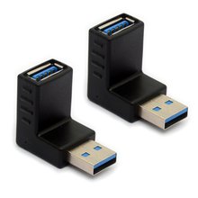 LBSC USB 3,0 адаптер 90 градусов правый угловой разъем USB удлинитель Соединительный разъем удлинитель 2 шт. (вниз) 2024 - купить недорого