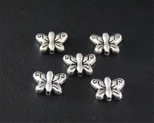 50Pcs  Silver Color Butterfly Spacer Beads Charm Fit Bracelets Necklance DIY Metal Jewelry Making 8x11Mm A2109 2024 - buy cheap