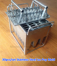 Commercial Ice-lolly Maker Stainless Steel Ice Pop Popsicle Mold with Sticks Holder 30pcs/Set 2024 - buy cheap