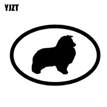 YJZT 15.2*10.2CM Corpo Sheltie Dog Animal Dos Desenhos Animados Adesivos Decorativos Moda Janela Do Carro Decalque Preto/Sliver C6-1216 2024 - compre barato