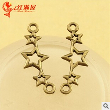 A3558 Free Shipping 100pcs/bag size 25*9mm colour bronze star link  Antique diy pendant Jewelry findings for chain  accessories 2024 - buy cheap