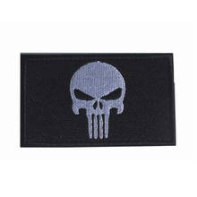 80*50mm Punisher Skull Embroidered Patches Badge Military Tactical Clothing Backpack Badges Armband Embroidery Patch For Cap Bag 2024 - buy cheap