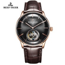 Reef Tiger/RT-Reloj Mecánico Tourbillon para hombre, de lujo, con correa de cuero de oro rosa, resistente al agua, RGA1930 2024 - compra barato