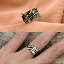Bluelans-anillo antiguo con forma de hoja y pluma para hombre y mujer, joyería de moda, 1oyw 2024 - compra barato