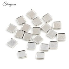 100pcs/lot Free Shipping 10*10mm Square Shape Charms Cabochon Stickers Floating Locket Charms for Living Memory Locket 2024 - buy cheap