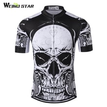 Weimostar Printing Skull Cycling Jersey 2017 Men Mountain Cycling Clothing 100% Polyester mtb Bike Jersey Cycle Bicycle Clothing 2024 - buy cheap