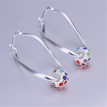 new Valentine gift Wedding party silver color  jewelry Specials fashion women color zircon crystal earrings 2024 - buy cheap