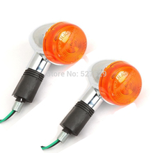 2X Chrome Motorcycle Amber Turn Signals Indicator Bike Blinker Lamp Light For Kawasaki VULCAN VN 800 900 1500 1700 2000 2024 - buy cheap