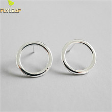 Flyleaf 925 Sterling Silver Earrings For Women Hollow Round Stud Earrings Femme Simple Fashion Fine Jewelry Party Student Gift 2024 - buy cheap