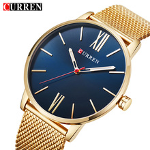 CURREN Luxury Brand Quartz Watch Men's Gold Casual Business Stainless Steel Mesh band Quartz-Watch Fashion Thin Clock male 2024 - buy cheap