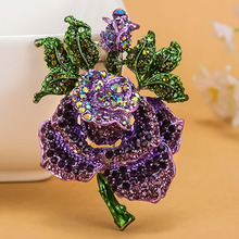 Four color Rose Flower brooch Women Best Wedding Accessories Esmalte Enamel Pin Brooch Colares Violetta Purple Brooch Broches 2024 - buy cheap