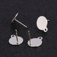 onwear 20pcs 10mm stainless steel disc stud earring connectors diy blank post earrings with loop for making jewelry 2024 - buy cheap