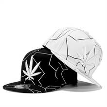 embroidery leaf black white couple Baseball Cap Hats Casquette Brim Straight Bone Snapback Gorras Hat Hip Hop Caps 2024 - buy cheap