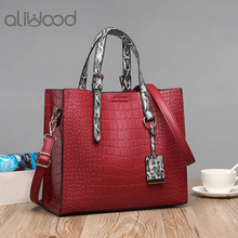 aliwood 2021 New Alligator Leather Women's Handbags Snake Texture Tote Crocodile Ladies Shoulder bag Female Crossbody Bag Bolsas 2024 - buy cheap