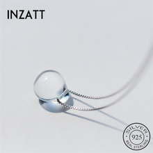 INZATT Romantic White Crystal Water Drop Choker Pendant Necklace 925 Sterling Silver Fashion Jewelry For Charm Women Wedding 2024 - buy cheap