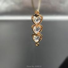 Colgante de cristal con diamantes de imitación para joyería, colgante con diseño de corazón, Color oro KC, 35x10mm, 120 Uds. 2024 - compra barato