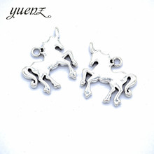 YuenZ-dijes de unicornio de color plata antigua, dijes de Metal, pulsera, collar, fabricación de joyas, 30x24mm, D9241, 5 uds. 2024 - compra barato