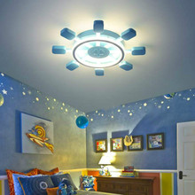 Lámpara seaman de decoración para el hogar, luz led de techo para habitación de niños y niñas, redonda, azul, iluminación para niños 2024 - compra barato