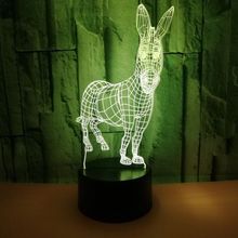 Novelty Donkey 3D Illusion Desk Table Lamp 7 Color Change Touch Switch Usb LED Night Light Home Party Decoration Child Gift 2024 - buy cheap