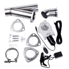 2.25 Inch Electric Exhaust Cutout Kit Exhaust Cut Out Vavle+Stainless Steel Header Y Pipe+Remote Control+Catback Down Pipe 2024 - buy cheap