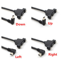 Mini USB Up Down Left Right Angled Elbow mini USB B 5pin 2.0 Male to Female Extension Cable 30cm 50cm With Panel Mount Hole 2024 - buy cheap