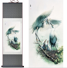 Egret  art painting egret painting  Chinese Art Painting Home Office Decoration Chinese egret silk scroll painting 2024 - buy cheap
