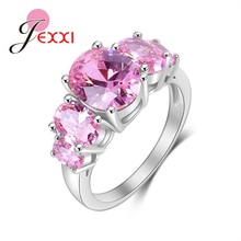 Top Quality Wedding Engagement Rings For Women Bands Jewelry Fashion 925 Sterling Silver CZ Rhinestone Ring Couple Jewelry 2024 - buy cheap